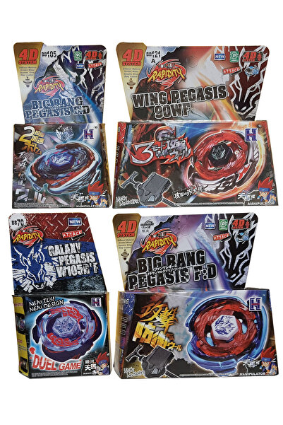 OEM 4D PEGASIS Attack Pack 4 pcs + 2 launchers + 2 metal tips: BB105 Big Bang, BB