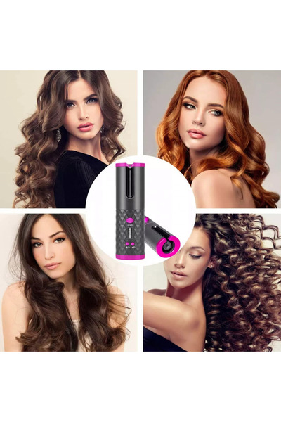 Generic Hair Curler Portable Mini Electric Spiral Wave Ceramic Rechargeable with LCD Temperature Display