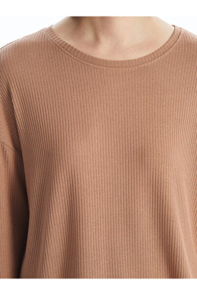 LC Waikiki Σετ γυναικείες πιτζάμες με υφή Crew Neck