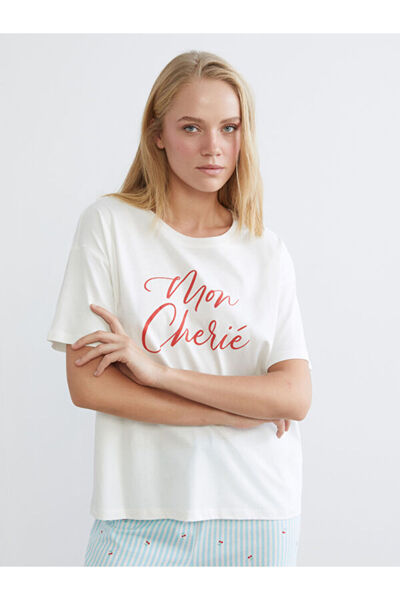 LC Waikiki Crew Neck Printed Women's Pajamas Set