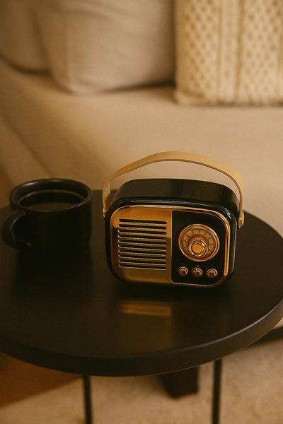 dunyazuccaciye Retro Siyah Radyo Görünümlü Hoparlör