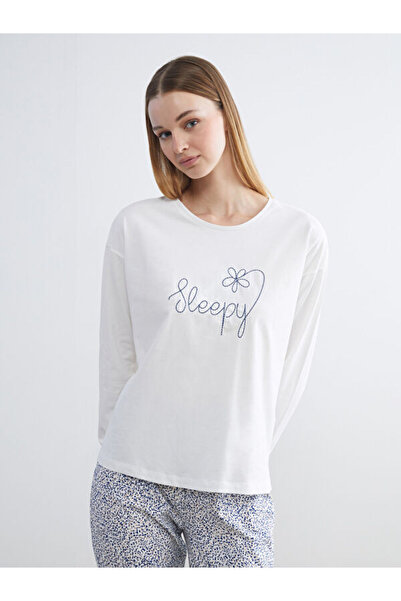 LC Waikiki Crew Neck Printed Women's Pajamas Set