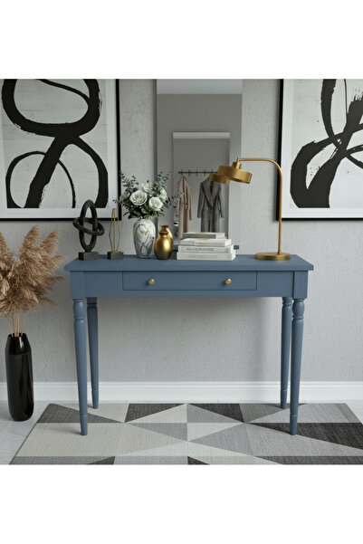 Wooding Mobilya 80 Cm Masif Tornalı Mavi Dresuar
