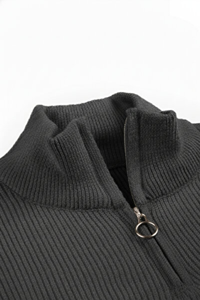 DeepSEA Men's Smoked Half-Zip Oversized Cut Knitwear Sweater – 100% Cotton Knit Sweater 2608511