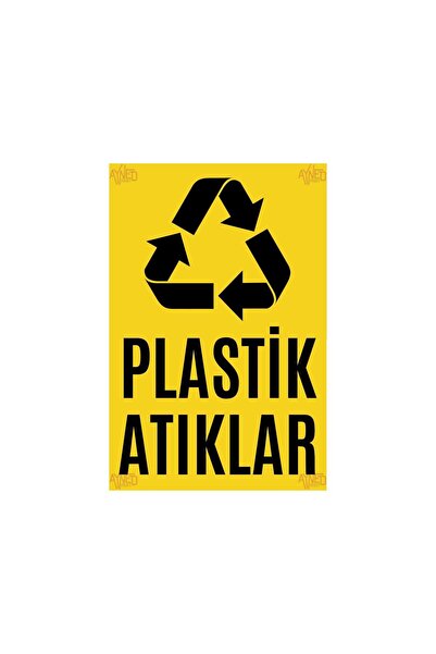 Hayg Equipment Color Coded Recycling Aluminum Sign Set – Domestic, Plastic, Glass, Metal and Paper Waste - 20X30 cm