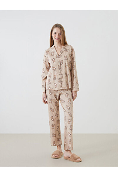 LC Waikiki Shirt Collar Patterned Women's Pajamas Set
