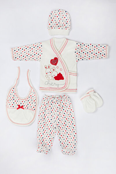 Lui Baby 5-Pack Newborn Hospital Release Cotton Rabbit Embossed