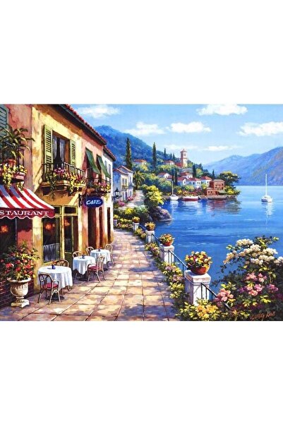 Painting by numbers Set pictura pe numere Peisaj Sicilia panza pe rama lemn 4...