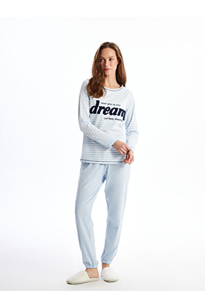 LC Waikiki Жіноча піжама з довгим рукавом та вишитим вирізом