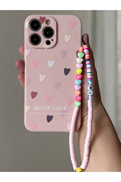 FİŞNEİLETİŞİM حافظة آيفون 15 بروماكس متوافقة مع شارمي باللون الوردي