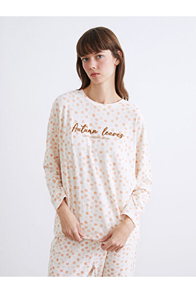 LC Waikiki Set pijamale de damă cu decolteu cu flori