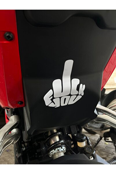 Mavera Stickers F*ck You Beyaz Orta Parmak Sticker Etiket 9x12cm (1 Adet)