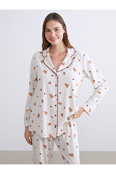 LC Waikiki Shirt Collar Maternity Pajama Set