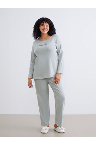 LC Waikiki Crew Neck Printed Women's Pajamas Set