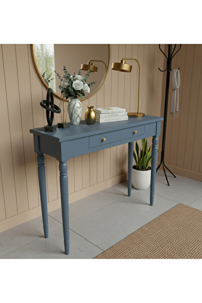 Wooding Mobilya 90 Cm Masif Tornalı Mavi Dresuar