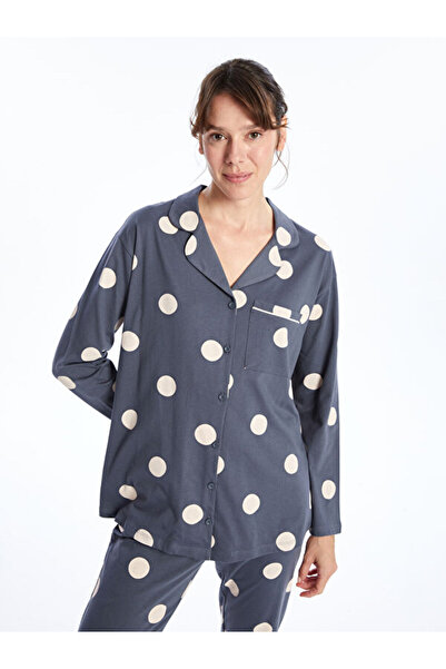 LC Waikiki Shirt Collar Polka Dot Long Sleeve Maternity Pajamas Set