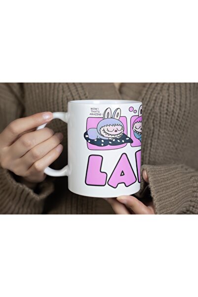 Beramussa كوب بتصميم شخصية لابوبو - نموذج باللون الوردي بطابع لعبة شهيرة