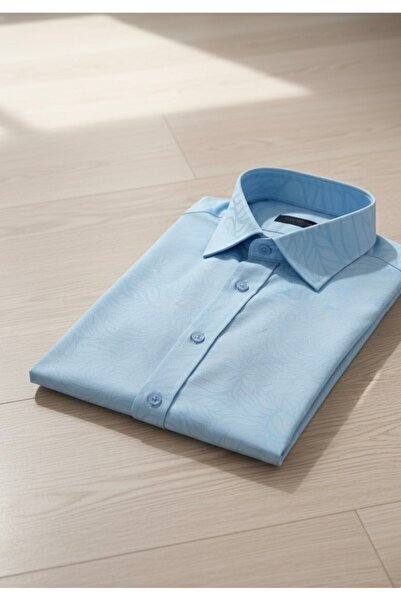 YusGos Long Sleeve Cotton Easy Iron Patterned Regular Fit Premium Men's Shirt