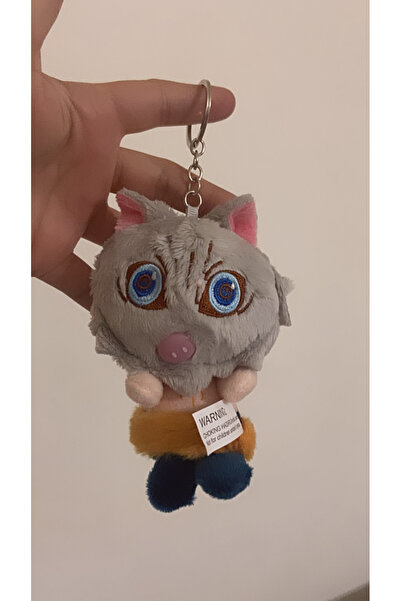 synshop Demon Slayer Inosuke Anime Manga 12cm Plush Keychain Toy Bag Ornament Charm Gift