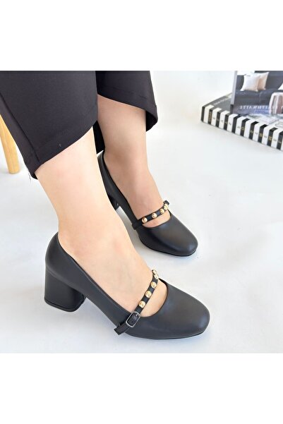 Kanonik Education Tino Black Leather Heeled Shoes