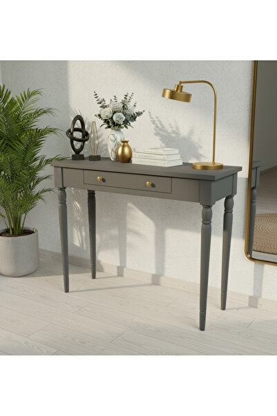 Wooding Mobilya 110 Cm Masif Tornalı Antrasit Dresuar