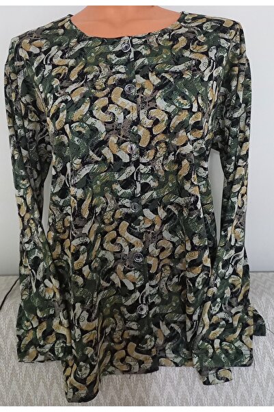 Anne Er Clothing Winter Printed Blouse Long Sleeve Front Buttoned