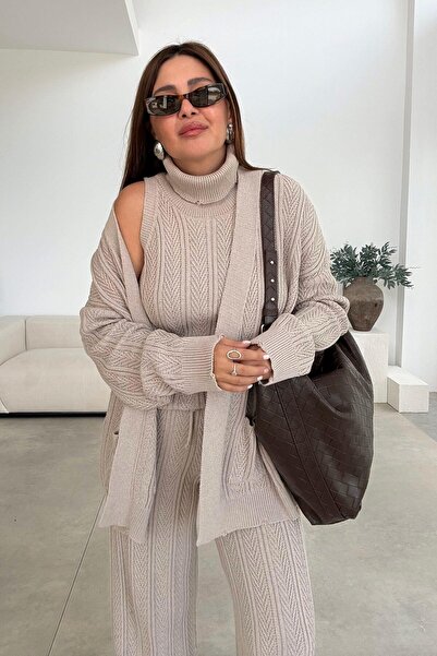 ELVAN TOLON Mink Triple Knitwear Trouser Suit