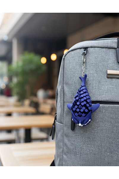 3D Turtle Baskı Hareketli Fener Balığı Anahtarlık | Sevimli Balık Figürlü Çan...