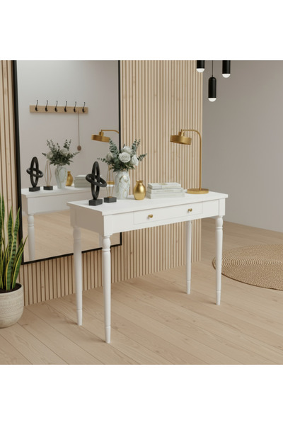 Wooding Mobilya 120 Cm Masif Tornalı Beyaz Dresuar