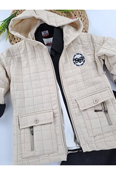 Butik Boys' Four-Piece Suit Coat Shirt T-Shirt Jeans Premium Quality Winter Suit