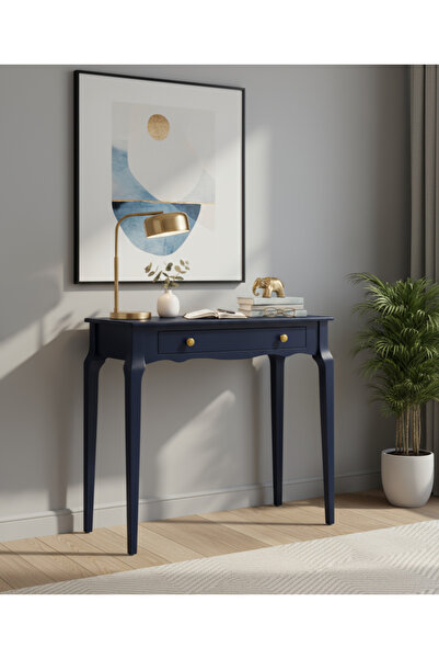 Wooding Mobilya 85 Cm Masif Konik Lacivert Dresuar