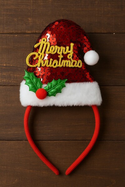 TOYFEST Αξεσουάρ για πάρτι με βελούδινη άκρη με κόκκινο στέμμα και καπέλο με χριστουγεννιάτικο θέμα