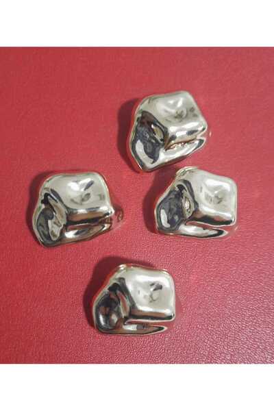 beyna aksesuar زر معدني مطلي بالذهب غير متماثل 2.5 سم عبوة واحدة 4 قطع