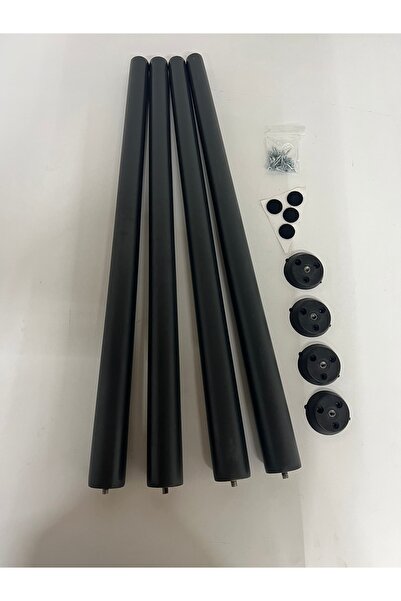 HAMADEX 65 cm Konik Antrasit Ahsap Masa Mobilya Ayağı Ahşap Ayak 4 adet + pla...