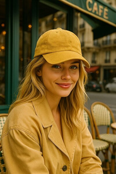 FELLMENS Yellow Vintage Cotton Women's Cap Hat