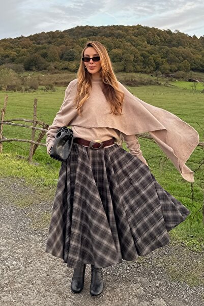 Laluvia Mink Scarf Detailed Knitwear Sweater - 98073