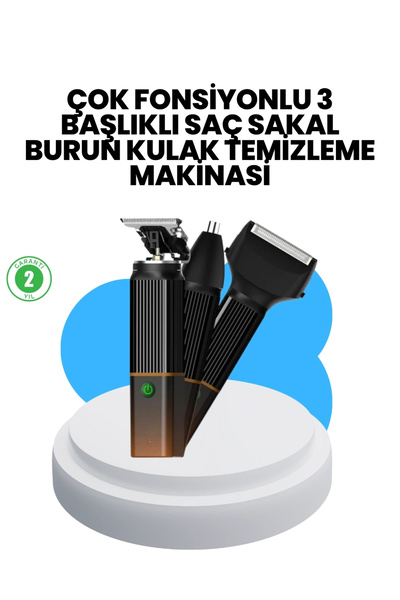 shopwave 3’ü 1 Arada Erkek Bakım Makinesi – Paslanmaz Çelik Başlıklı Şarjlı T...