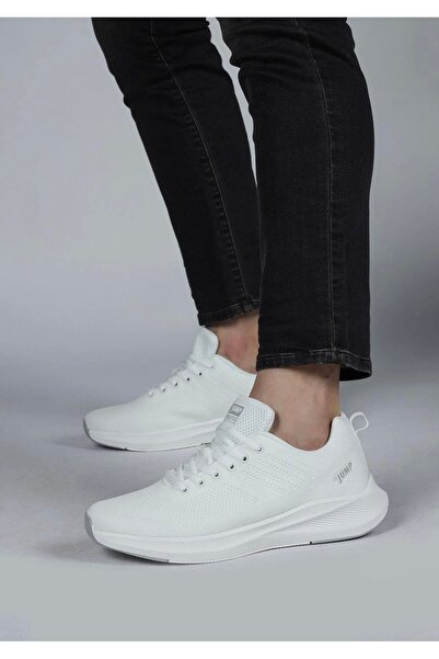 Jump 29537 Men's White Detail Orthopedic Memory System Sneaker Sports Shoes