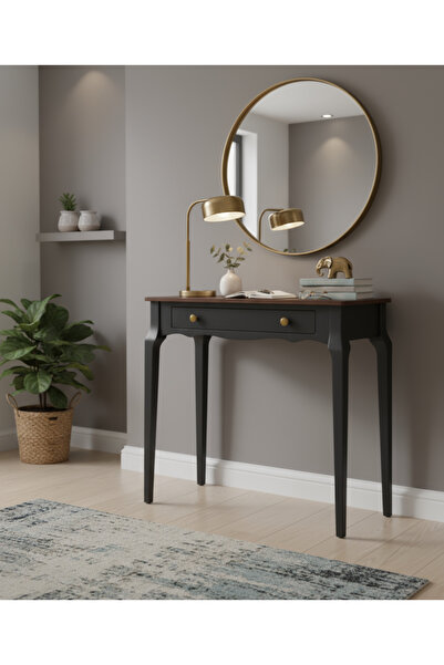 Wooding Mobilya 90 Cm Masif Konik Siyah Ceviz Dresuar