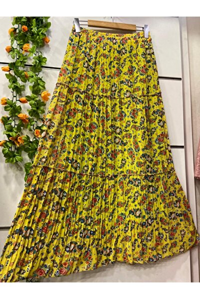 edu collection Patterned Chiffon Skirt with Lining