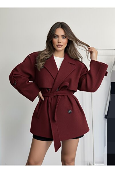 Lovely butik Trend Short Women's Trench Coat / Winter Short Trench Coat Jacket