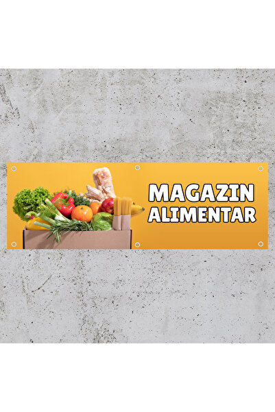 stickerino Banner Magazin Alimentar, cu capse, 300x100 cm