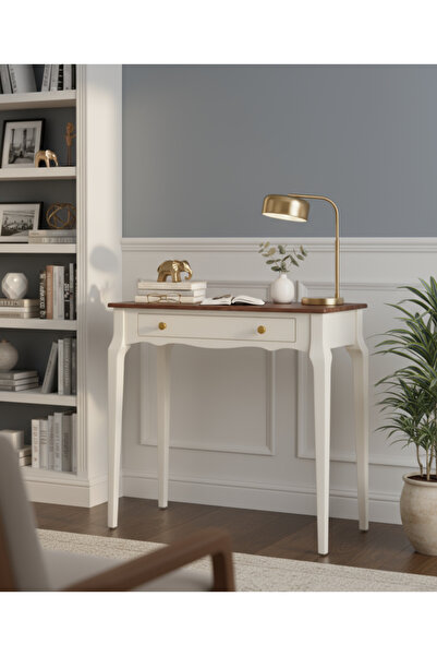 Wooding Mobilya 90 Cm Masif Konik Krem Ceviz Dresuar