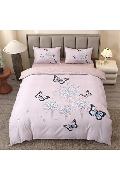 CumparaMisim Double bed linen, FINET, 5D Digital Print with Butterflies - Identical to the picture, With ELASTIC, 4 pieces