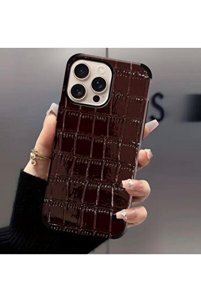 Burroe Atalier iPhone 17 Promax Shiny Crocodile Pattern Mirror Surface Shockproof Soft Silicone Phone Case