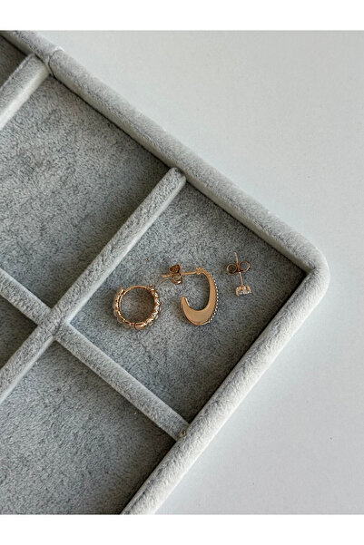 Serenity Atelier Boutique SAB New Season Rose Special Series Steel Triple Zircon Earrings