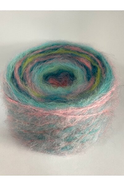 göçer El Örgü Ipi Moher 2,2nm Florya Dört Renk Geçişli Yumaklar 100gr