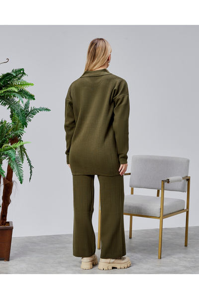 Jinx Wear Fashion Needle Broken Detail Model Acrylic 2-Piece Women's Knitwear Set