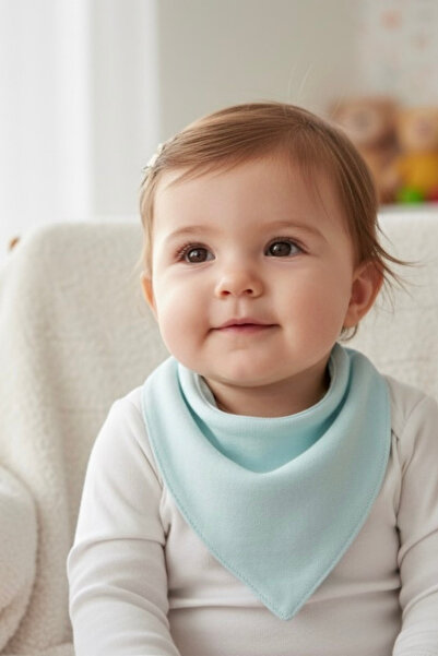 Ponchik 6 Pieces 100% Cotton Four-Layer Muslin Drool Bibs Handkerchiefs 40X20 cm