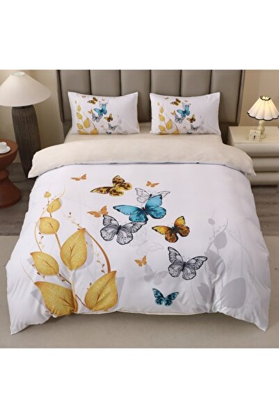 CumparaMisim Lenjerie pat dublu, FINET, Imprimeu Digital 5D cu Fluturi - Iden...